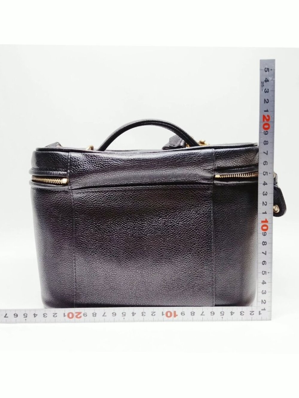 Authentic Chanel CC Vanity Case Bag Black Caviar Leather Large Logo Crossbody - Picture 3 of 16